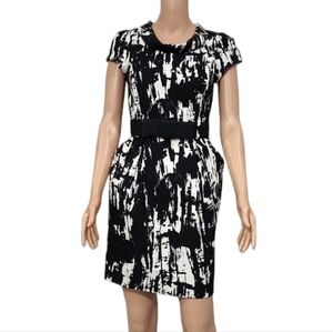 BCX Women's dress black white Cowl‎ neck short sleeve Size 3 XS